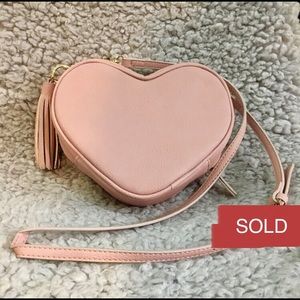 Blush heart shaped crossbody purse
